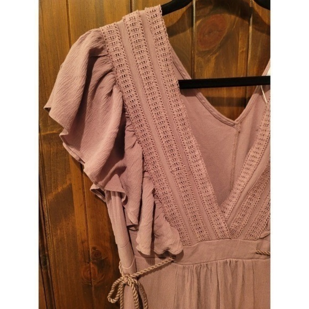 Baltic Born Jennifer Deep V Maxi Dress Boho Ethereal Cottagecore Flowy - Picture 7 of 9